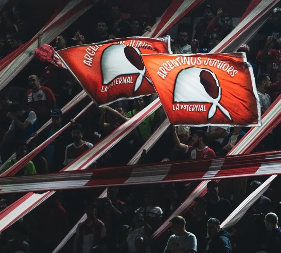 #Argentina - A photo from the Argentinos Juniors stands. 

The white headscarf figure on the flags represents the Mothers of the Plaza de Mayo (Madres de Plaza de Mayo), who sought their children disappeared during the Argentine dictatorship.