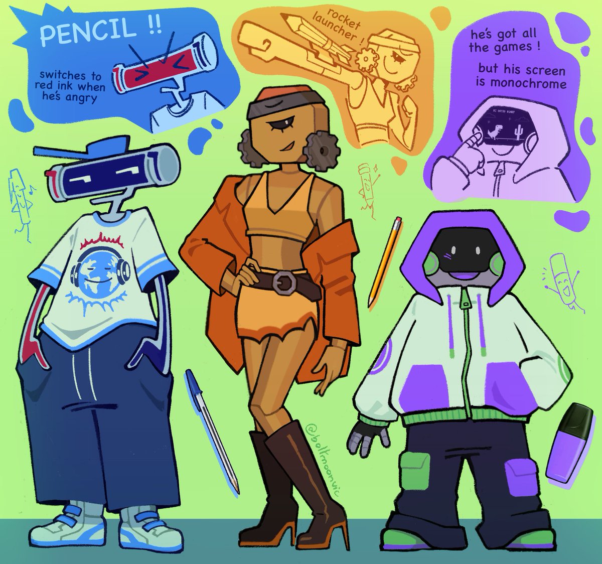 The artist trio ! Or... the writing utensiblings !✏️

#bfdi #bfdia #tpot