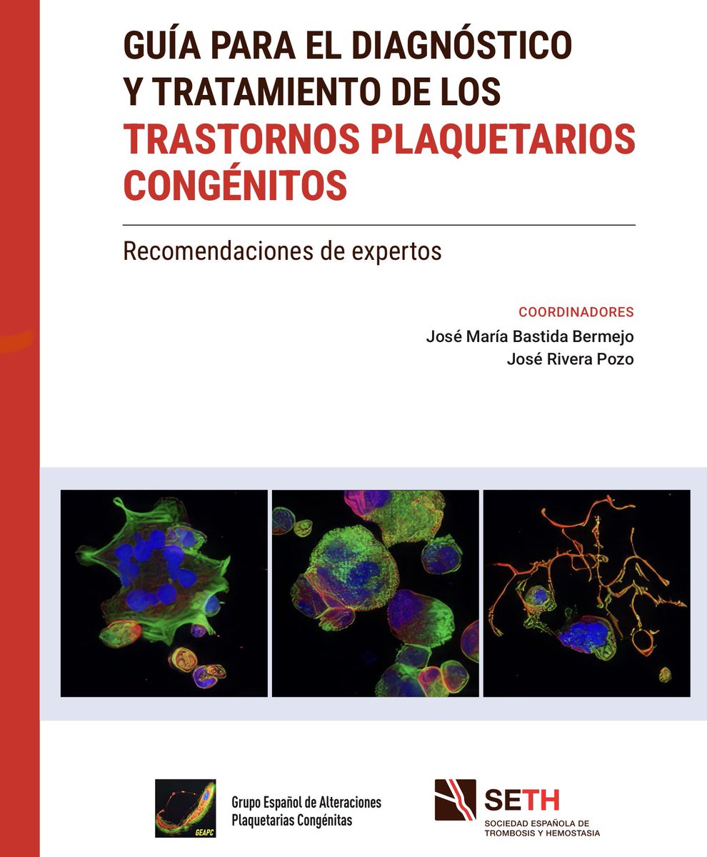 queizan's tweet photo. GUÍA PARA EL DIAGNÓSTICO Y TRATAMIENTO DE LOS
TRASTORNOS PLAQUETARIOS CONGÉNITOS. Recomendaciones de expertos
COORDINADORES: José María Bastida Bermejo y José Rivera Pozo @SETH__Oficial 
https://t.co/WEYJkqnyDe https://t.co/bsOafO8qMO