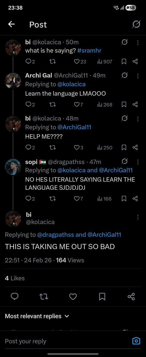 THIS IS CRACKING ME UP 😭😭 #sramhr