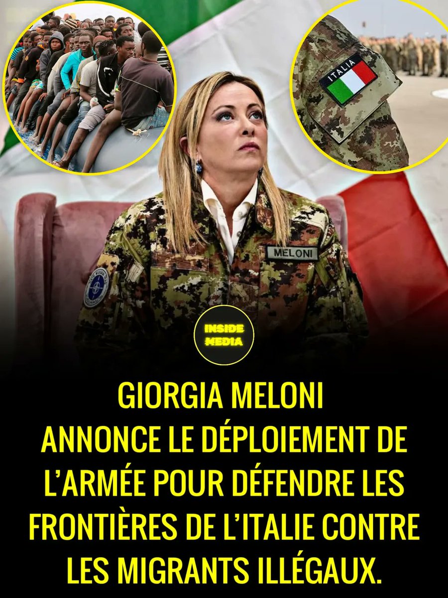 Giorgia Meloni a dévoilé un projet dont l'objectif est de mobiliser les forces militaires pour renforcer la protection des frontières italiennes et combattre l'immigration illégale, qui font face à un accroissement des entrées clandestines, particulièrement en Méditerranée.