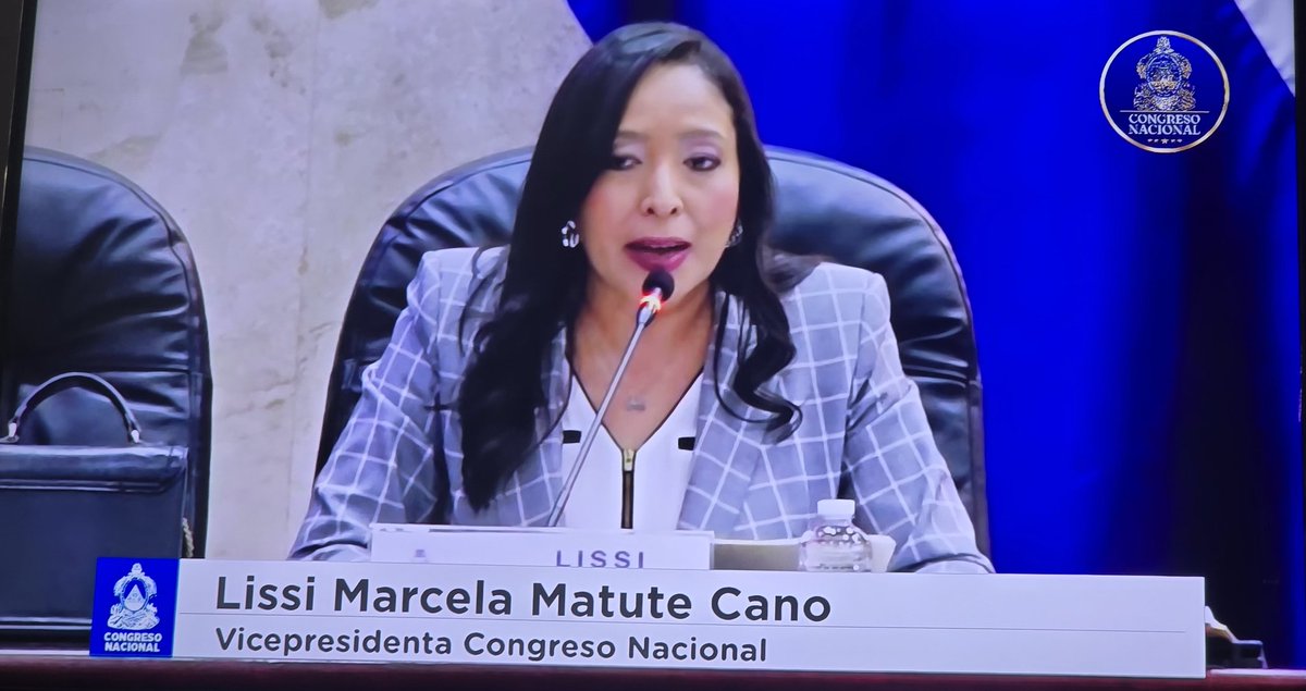 La Diputada y Vice Presidenta del <a href="/hn_congreso/">Congreso Nacional de Honduras</a>, <a href="/LissiCano/">Lissi Matute Cano</a> presenta Iniciativa de Ley para derogar artículos del pacto de impunidad aprobado en el 2022 por el Congreso de Luis Redondo.