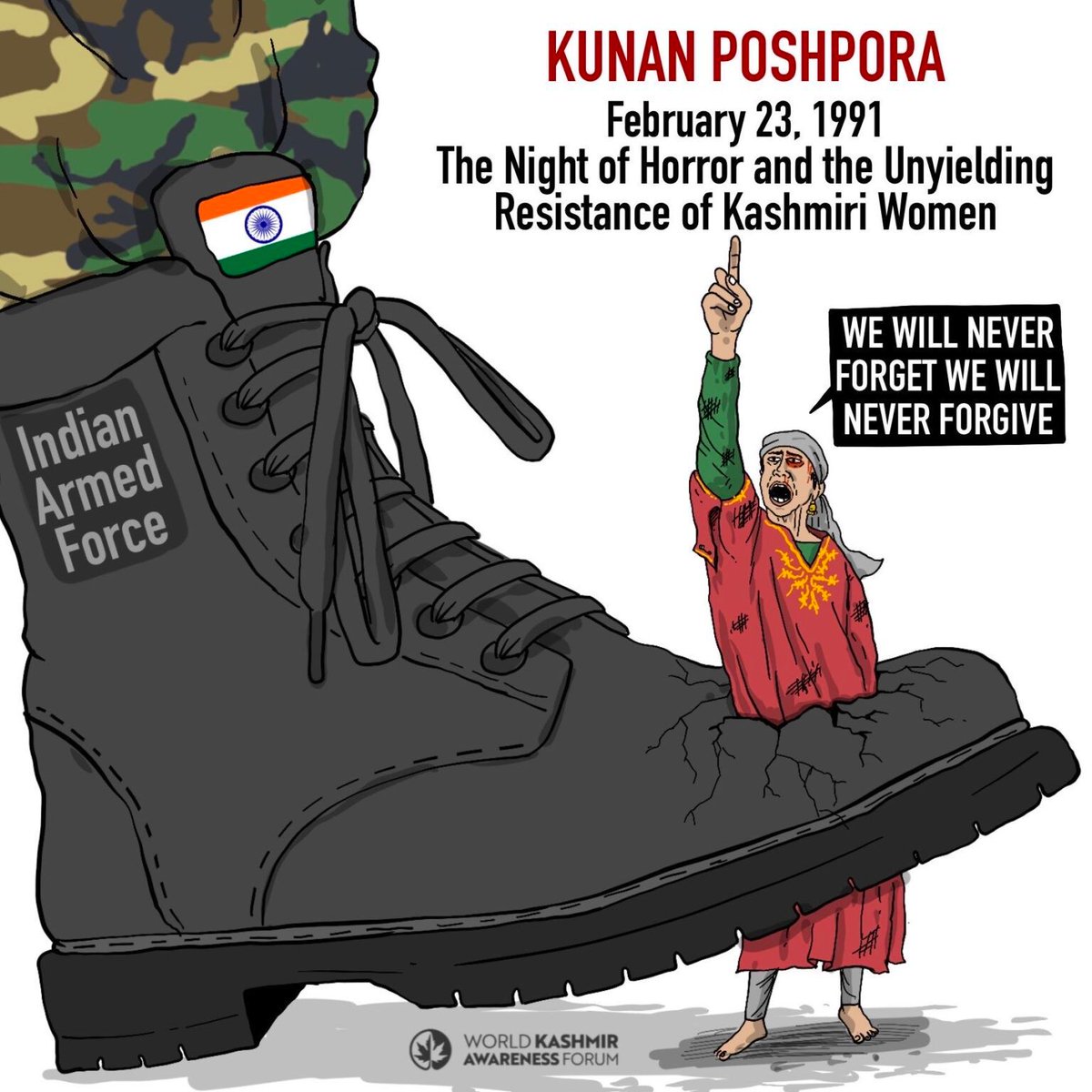 WKA_Kashmir's tweet photo. The night of 23 February 1991, We will never forget! We will never forgive!
Because memory is resistance.
Because silence protects perpetrators.
Because justice delayed is justice denied.
#KunanPoshpora #WomensResistanceDay #Kashmir #MemoryIsResistance #JusticeDelayed https://t.co/DEqZDGByOb