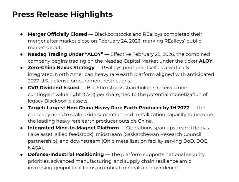 prism_mediawire's tweet photo. $BLBX $ALOY Press Release Highlights https://t.co/KPDTzuwDeL