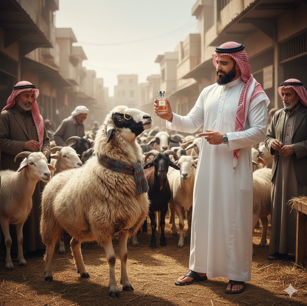 AzizKhudiry's tweet photo. • في سوق الغنم : مر واحد جنبي شميت عطر
• في المقبرة: واحد يعزي جنبي وشميت عطر.
• في الحراج: ……. وشميت عطر.
• في ورشة سيارات : ……. وشميت عطر.
ناقصنا واحد يقول: كنت اغوص في أعماق المحيط ومر بجنبي قرش ريحته تفتح النفس.. سألته يا كابتن وش عطرك..؟ طلّع جواله وعطاني رابط المتجر ..!
والثاني يكتب:  صدمتني سيارة وأنا مغمى علي لفت انتباهي ريحة عطر العسكري اللي يخطط الحادث وسألته : من وين شريته ..؟
وقريباً:  كنت في غيبوبة في العناية المركزة ومرّ الدكتور وريحته خلتني أصحى وأطلب الرابط .

عزيزي المعلن الخايس: ترى الناس بطلت تصدق قصة (سألته عن عطره) … جربوا كذبة جديدة الله يخليكم.
قصصكم عن العطور صارت غبيه وممله وما تنهضم .. ارحموا عقولنا … ترا الإعلان المباشر أكرم لكم
وخفّوا علينا شوي … ترا حتى ريحة (الديزل) في الصناعية سويتوا لها قصة درامية.
عزيزي مؤلف قصة  (مر بجنبي واحد) :
الحين أنت تترك الصلاة وتترك العزاء وتترك الميكانيكي وتترك الغنم … وما يهمك إلا نوع العطر..؟؟
قصصكم رخيصة عن خشومكم الفاشله .