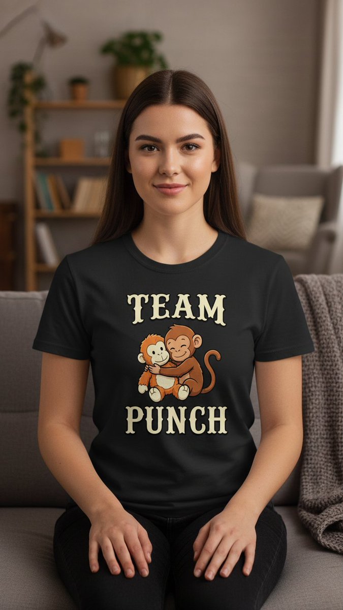 JackieBoyStore's tweet photo. My lawyer advises me to state that 'Team Punch' is just a cute monkey shirt and absolutely not a threat. 🐒🥊 #ChaoticEnergy #OOTD https://t.co/hIjeRg89gL