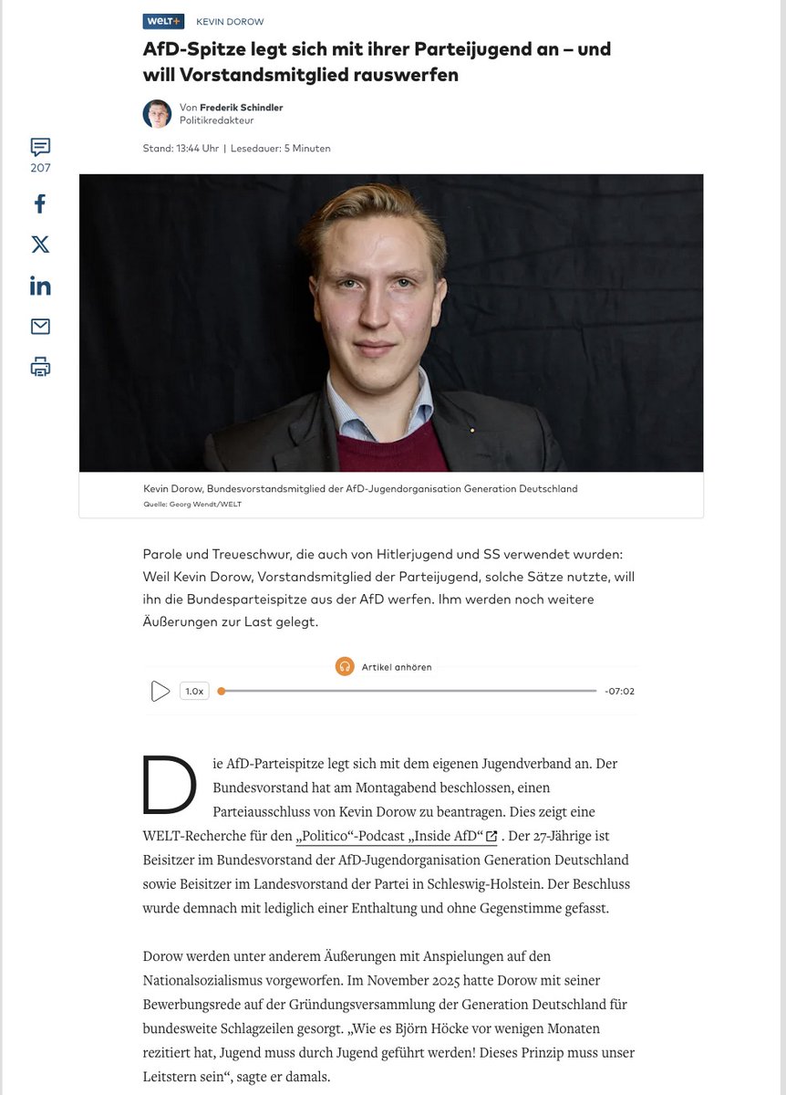 Unabhängig von der Personalie Kevin Dorow will ich nur mal Folgendes zu bedenken geben: Der Leitspruch »Jugend muss durch Jugend geführt werden« geht auf die Wandervogel-Bewegung zurück, die 1901 gegründet wurde und jugendliche Autonomie gegenüber staatlichen Autoritäten betonte;