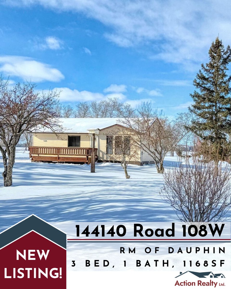NEW LISTING! 144140 Road 108W in the RM of Dauphin listed for $199,900! Check it out here: actionrealtyltd.ca/acreages/rm-of…