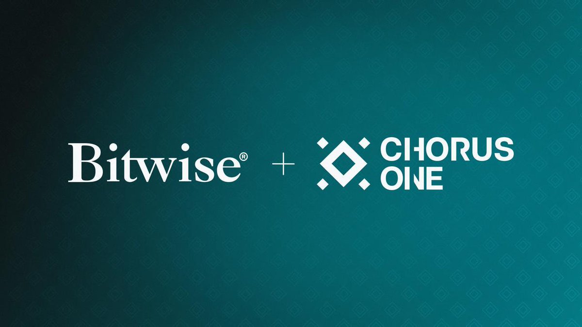 ⚡️ NEW: Bitwise acquired staking provider Chorus One, adding $2.2 billion in staked assets and expanding support across 30+ proof-of-stake networks.