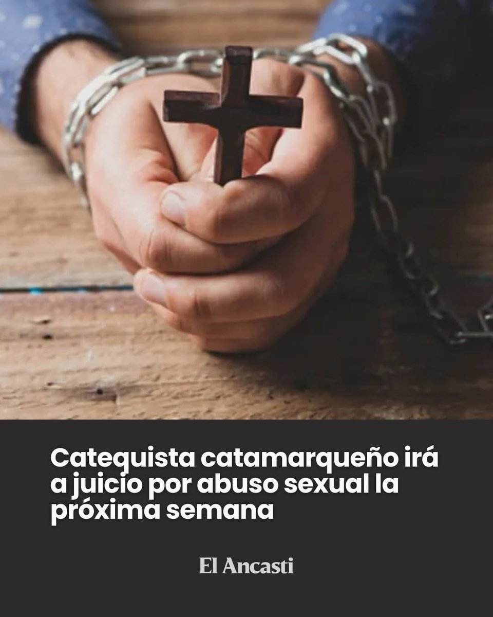 TRAS AÑOS DE DEMORA

👉🏼 La próxima semana el Tribunal de Mercedes, Buenos Aires iniciará el juicio contra el profesor de religión catamarqueño, Tomás Daniel Rodríguez, acusado de abuso sexual agravado, presuntamente cometido entre 2010 y 2012 contra un alumno que tenía 15 años.
