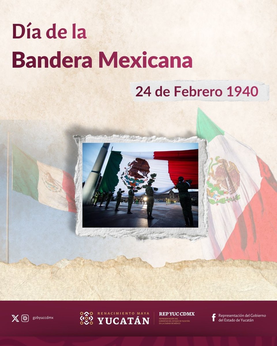 Efeméride | 24 de febrero, Día de la Bandera de México
Hoy conmemoramos uno de los símbolos más importantes de nuestra identidad nacional. La Bandera de México representa nuestra historia, nuestros valores y la unidad que nos define como nación.