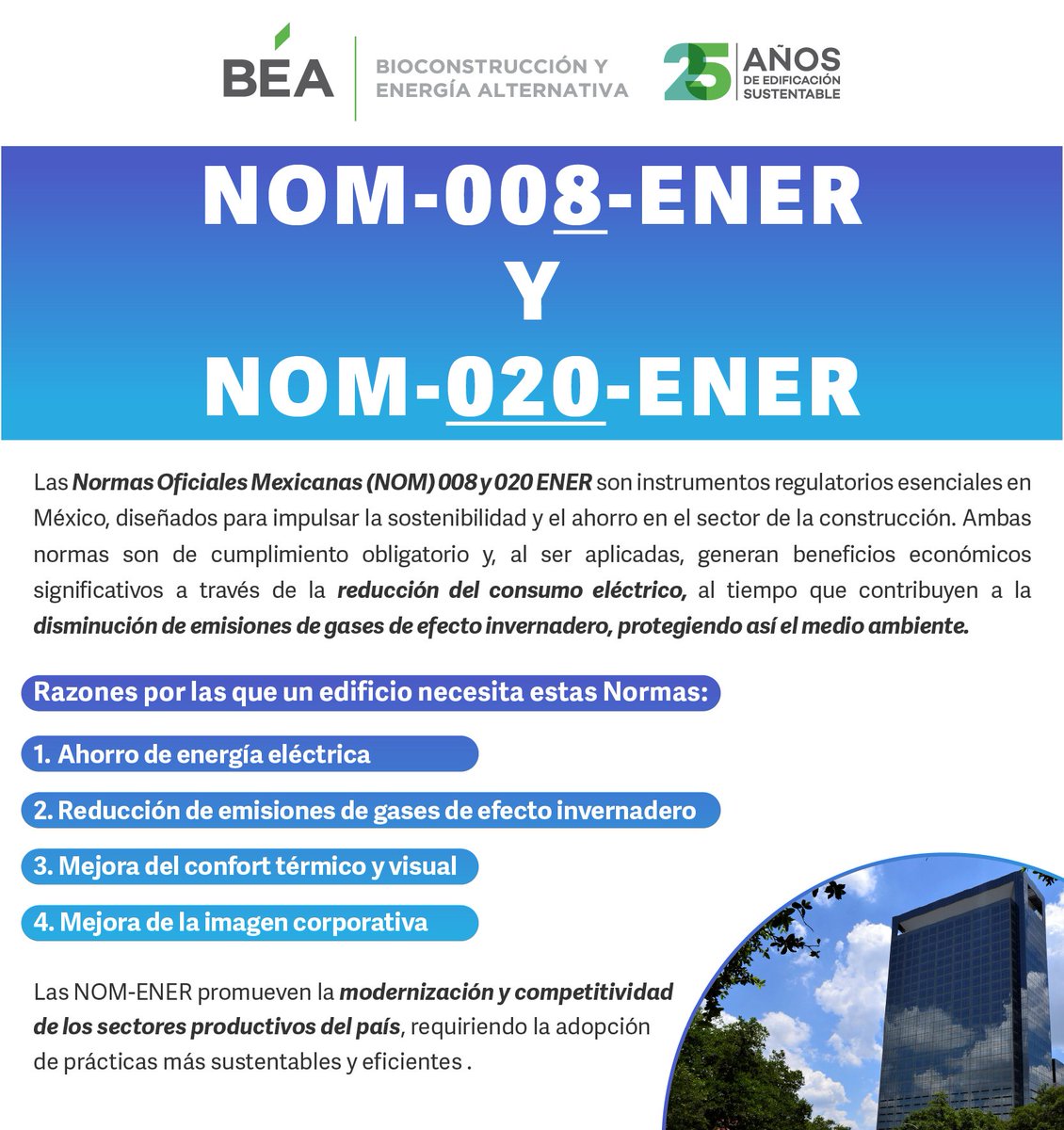 El cumplimiento de las Normas Oficiales #Mexicanas de #Eficiencia Energética no es solo una obligación legal; es el primer paso para asegurar la #resiliencia y el desempeño superior de cualquier activo #inmobiliario. 

Más info: bioconstruccion.com.mx/servicios/unid…