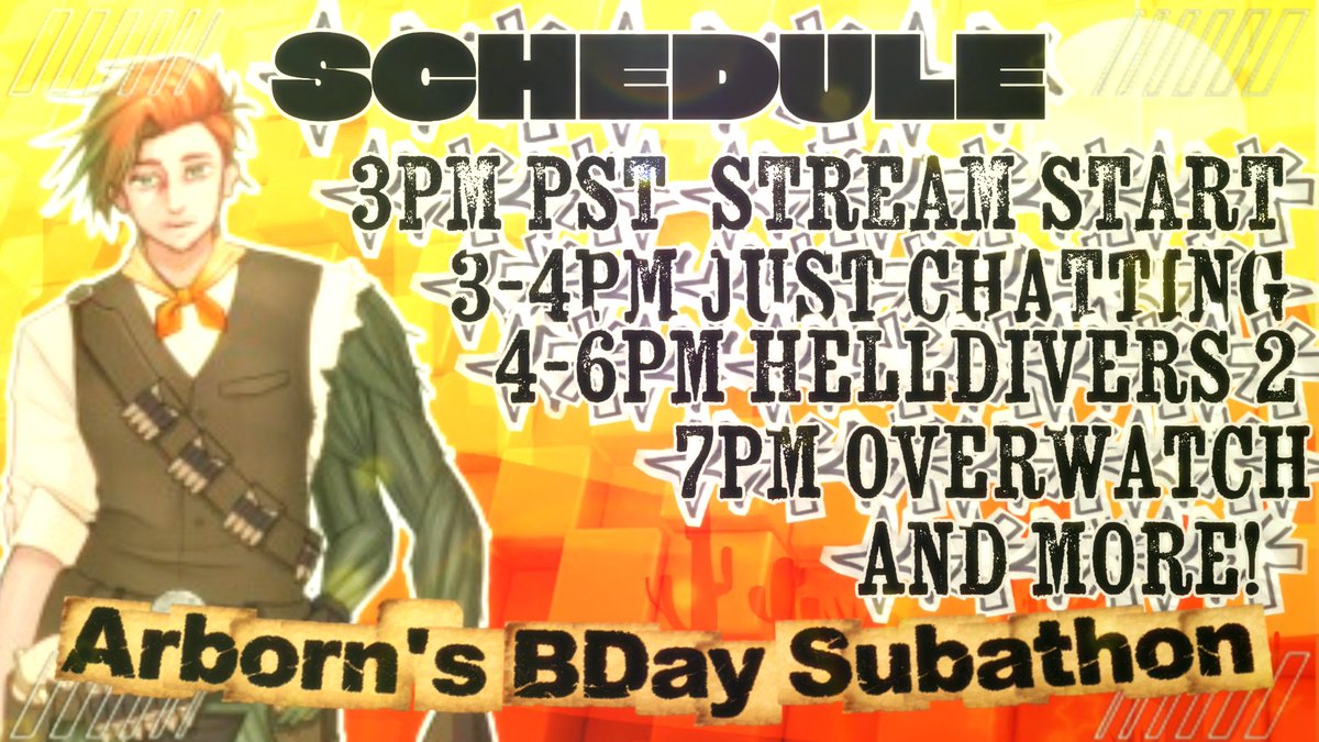 BIRTHDAY SUBATHON ANNOUNCEMENT! 

Saturday 28th 

BE THERE OR BE SQUARE