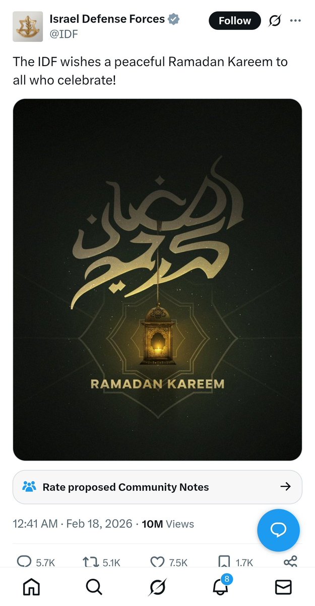 IDF bosnya zionis aja posting soal Ramadhan.