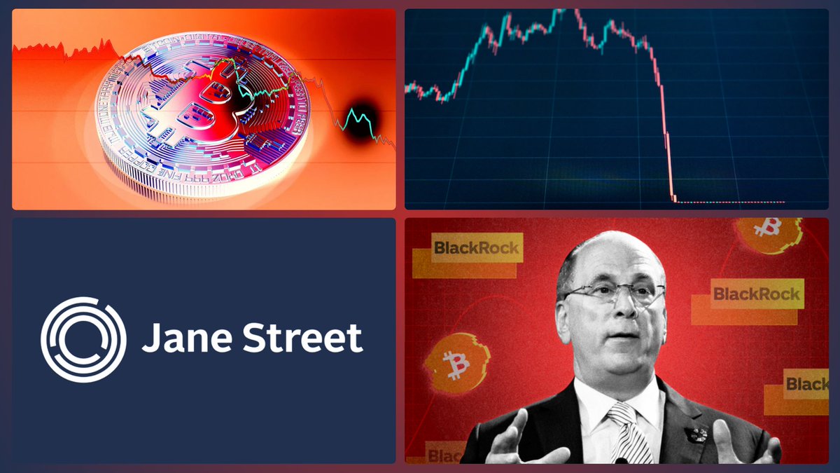 So.. Jane Street accused of insider trading that collapsed $LUNA..

$UST de-pegs.. which creates a domino effect that destroys 3AC, FTX and crashes the entire crypto market

#Bitcoin proceeds to drop 60% to $15k

Suddenly.. Blackrock turns bullish and files an application for a