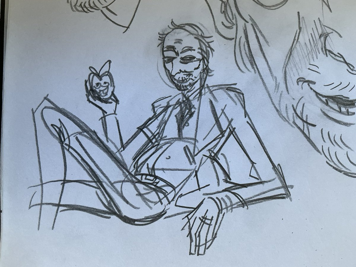 Freddrick Gorgote doodles. He better not invite the rest of his weird followers into my sketchbook. #happyappy