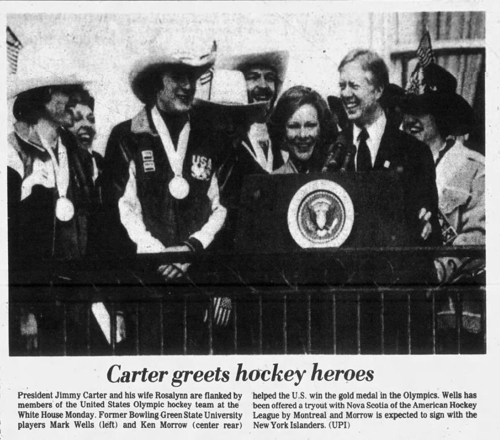 And in 1980, we were all proud of the team visiting w President Carter despite politics. 
Dems just don't get Americans anymore. They cater to 1%.
Be proud