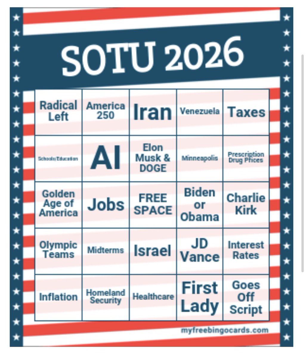 MrBAMichael's tweet photo. Here we go! #SOTU2026 https://t.co/vkVJuM1MqG