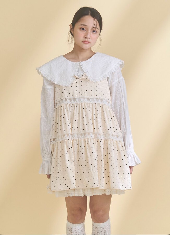 ▷新作情報 dotベビードール アイボリー/ブラック ¥8,800(税込) flower