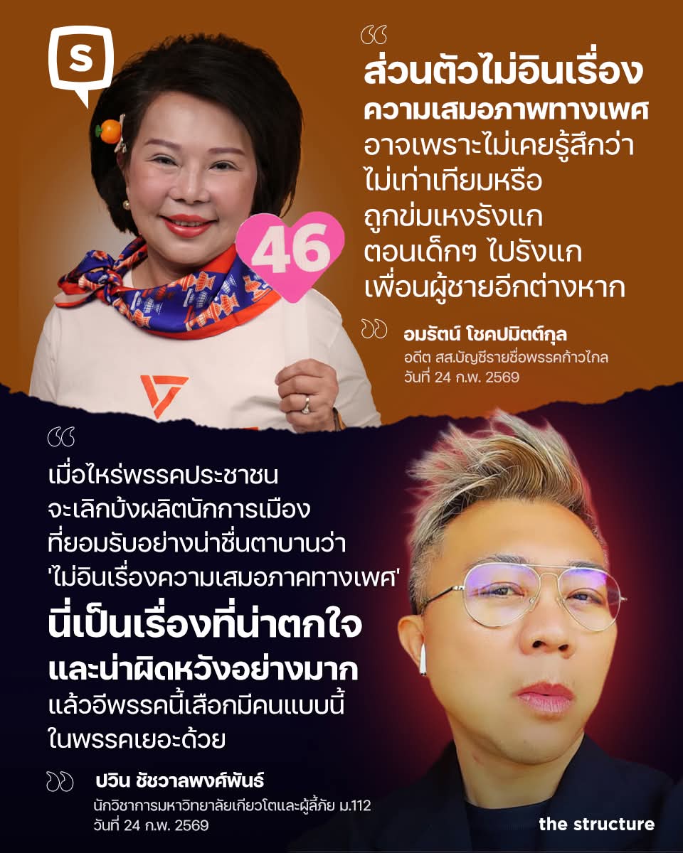 pran2844's tweet photo. ระวังว่า ตรรกะแบบคุณอมรัตน์ มันจะย้อนเข้าตัวเวลาเรียกร้องเรื่องนิรโทษ ม.112

เพราะถ้าใช้ตรรกะเดียวกันว่า ไม่เคยถูกข่มเหงรังแก หรือไม่เคยเดือดร้อนจากกฎหมายอาญา ม.112 เลยไม่อินเรื่องนี้บ้าง

ทนายอานนท์ที่อยู่ในคุกต้องกำหมัดเลยถ้าใช้ตรรกะแบบคุณเจี๊ยบ

หมั่นให้พูดบ่อยๆคะแนนพรรคส้มจะได้ไหลมาเทมา