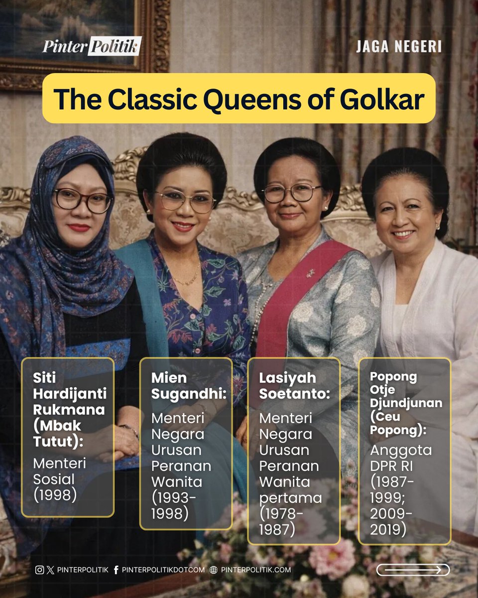 pinterpolitik's tweet image. Menurut kalian, dari deretan srikandi beringin masa kini, siapa yang manuver dan damage politiknya paling terasa? Coba spill analisis kalian di kolom komentar! 👇🗣️

#pinterpolitik #JagaNegeri #Golkar #perempuan #MeutyaHafid