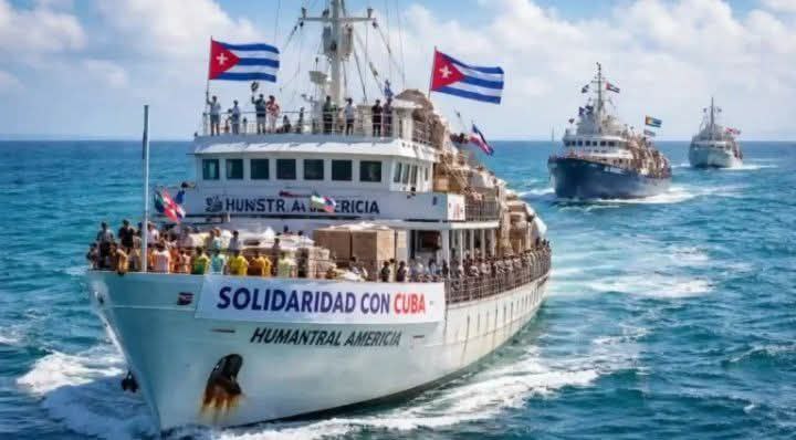 UpdateCuba's tweet photo. Cuba🇨🇺 #Flotilla de ayuda humanitaria busca vencer bloqueo a Cuba‼️‼️
Una iniciativa de la #InternacionalProgresista se aproxima a la isla en apoyo a la población cubana
#CubaEstáFirme
#CubaVencerá
#CubaNoEstáSola
@DiazCanelB
@BrunoRguezP
@AlmaguerPerdomo https://t.co/qR0xVUUjGb