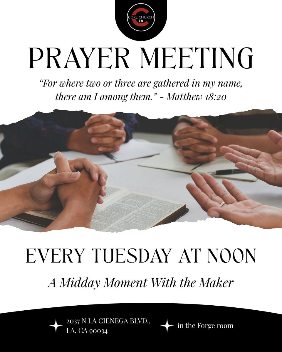 Looking for a spiritual "reset" in the middle of your week? We invite you to join our weekly Corporate Prayer Meeting every Tuesday at 12:00 PM. Whether you are carrying a heavy burden, celebrating a victory, or simply seeking more of His presence, there is a seat for you here.