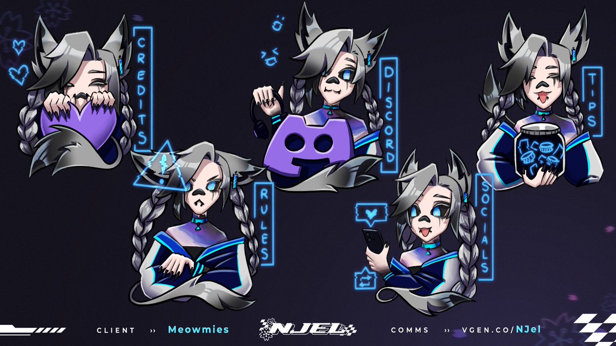 NJel_art's tweet photo. ▀▄▀▄ 𝙎𝙃𝙊𝙒𝘾𝘼𝙎𝙀
chibi panels ›› @Meowmiess 

I had a lot of fun working on this set! Cyber themes are definitely my forte - and Meowmies made the collaboration even more enjoyable 💙 Thank you for choosing me!

🩷ꜱ ᴀɴᴅ 🔁ꜱ ᴀᴘᴘʀᴇᴄɪᴀᴛᴇᴅ
#VGencomm https://t.co/TTHqx3oF3A