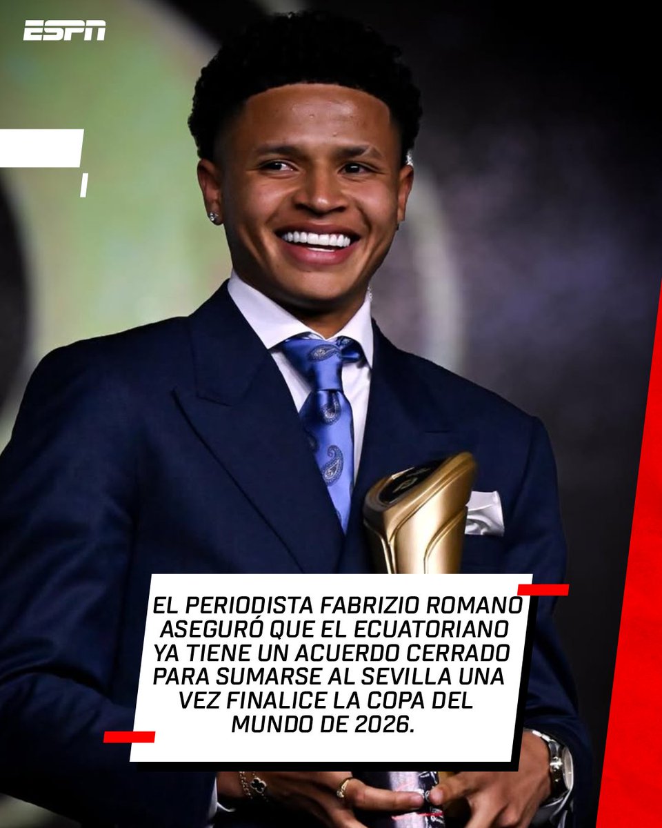 💯🔥 ¡RUMBO A ESPAÑA!

⚽ 🇪🇨 Patrik Mercado se convertirá en nuevo refuerzo del Sevilla; el ecuatoriano ya tiene un acuerdo cerrado para sumarse después del Mundial.

👉 El futbolista por ahora cumplirá su contrato con Independiente del Valle.

🤔 ¿Qué te parece la decisión del