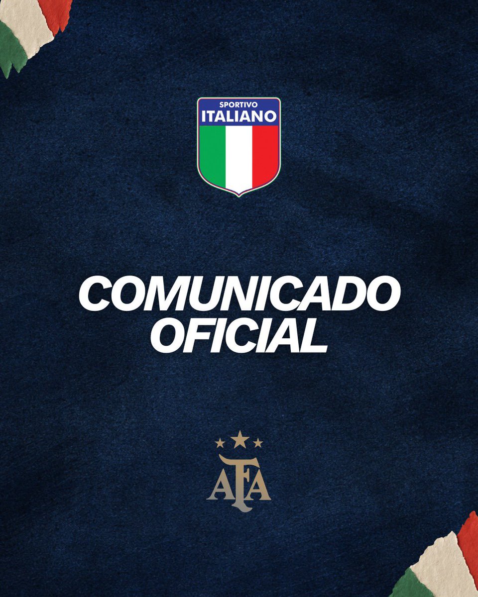 ▶️ COMUNICADO OFICIAL

El Club Sportivo Italiano adhiere al paro institucional convocado por la Asociación del Fútbol Argentino, a desarrollarse entre el 5 y el 8 de marzo.