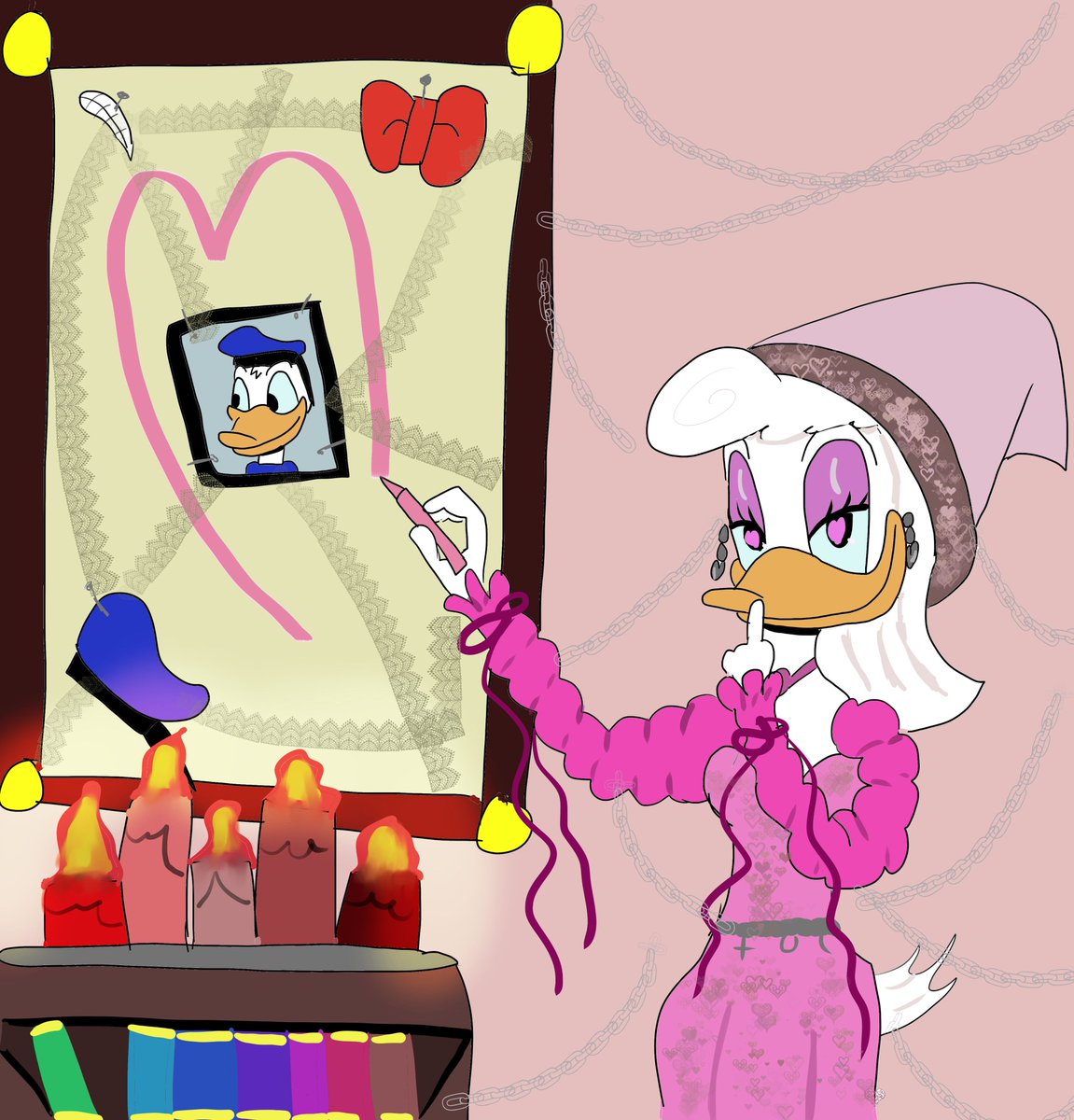 melsaidwhynot's tweet photo. Her love is like a flame - hot, growing, and might lead to a criminal case.
saw a line of dolls themed after witches, and one was a 'love witch', which relates to so many AUs a friend and I have, sooo.
#daisyduck
#donaldduck
#donsy https://t.co/Zg4jt1ROlK