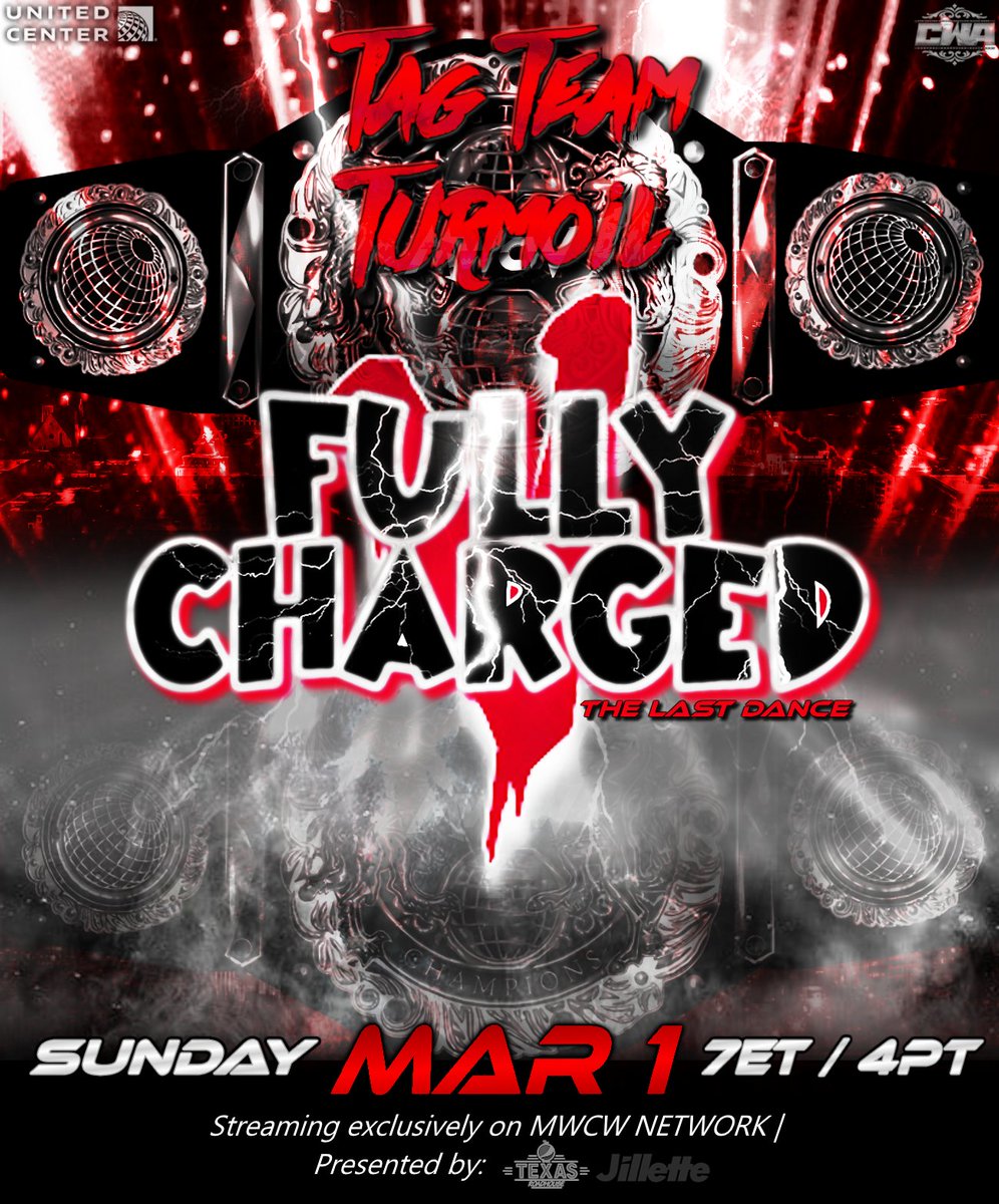 TAG TEAM TURMOIL MATCH!

The VACANT MWCW World Tag Team Championships will be on the line in a Tag Team Turmoil match. Who will earn the right to be crowned the FINAL MWCW Tag Team Champions? Teams to be announced in the coming days

Live on PPV this Sunday, March 1st at