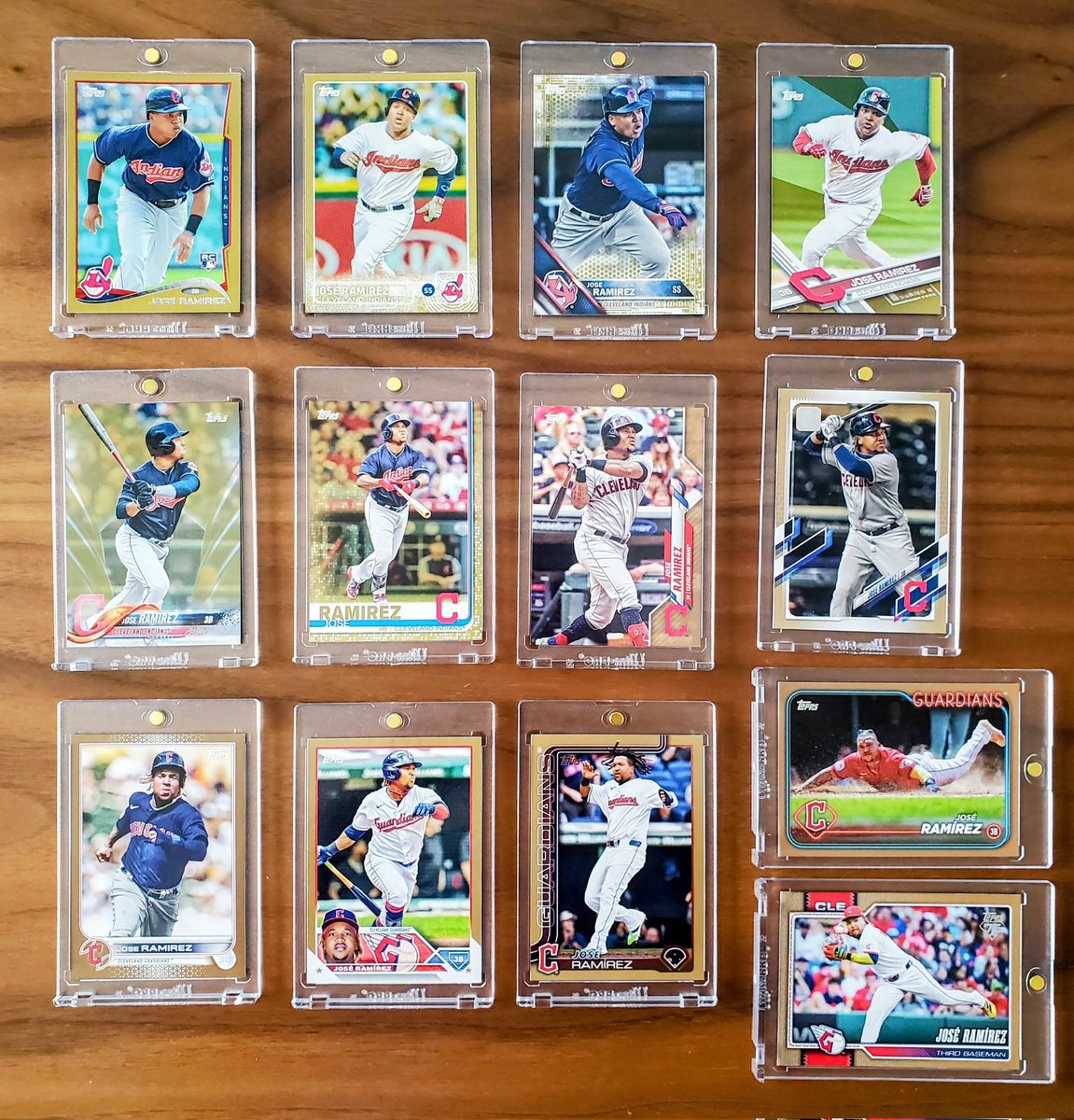 Had to snap a family photo 📸 

Jose Ramirez - Complete Gold parallel <a href="/Topps/">Topps</a> flagship run