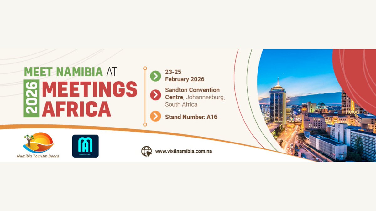 africadmcgroup's tweet photo. Namibia will host the “NamibiaNow” Cocktail Networking Reception at Meetings Africa 2026, showcasing cuisine, culture, and MICE opportunities to global buyers.
#NamibiaNow #MeetingsAfrica2026 #MICEAfrica #NamibiaTourism #BusinessEvents #AfricaDMCGroup https://t.co/geXpK1QdAL