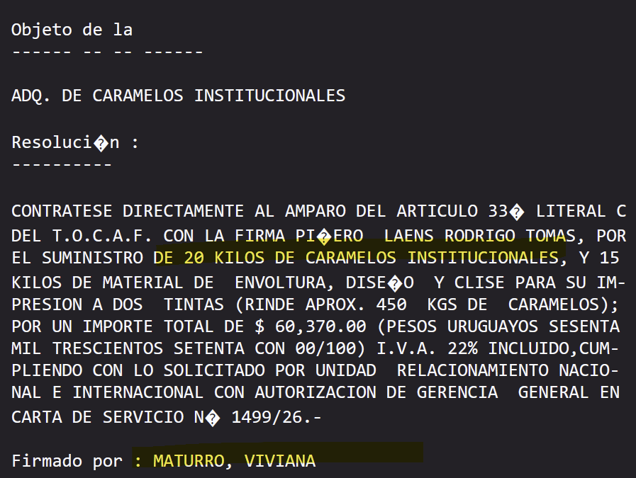 CARAMELOS: Inhalo, exhalo, inhalo y LA PUTA QUE LOS PARIÓ. Los uruguayos pagamos $ 60.370 para 20 KG de caramelos para el PUERTO.