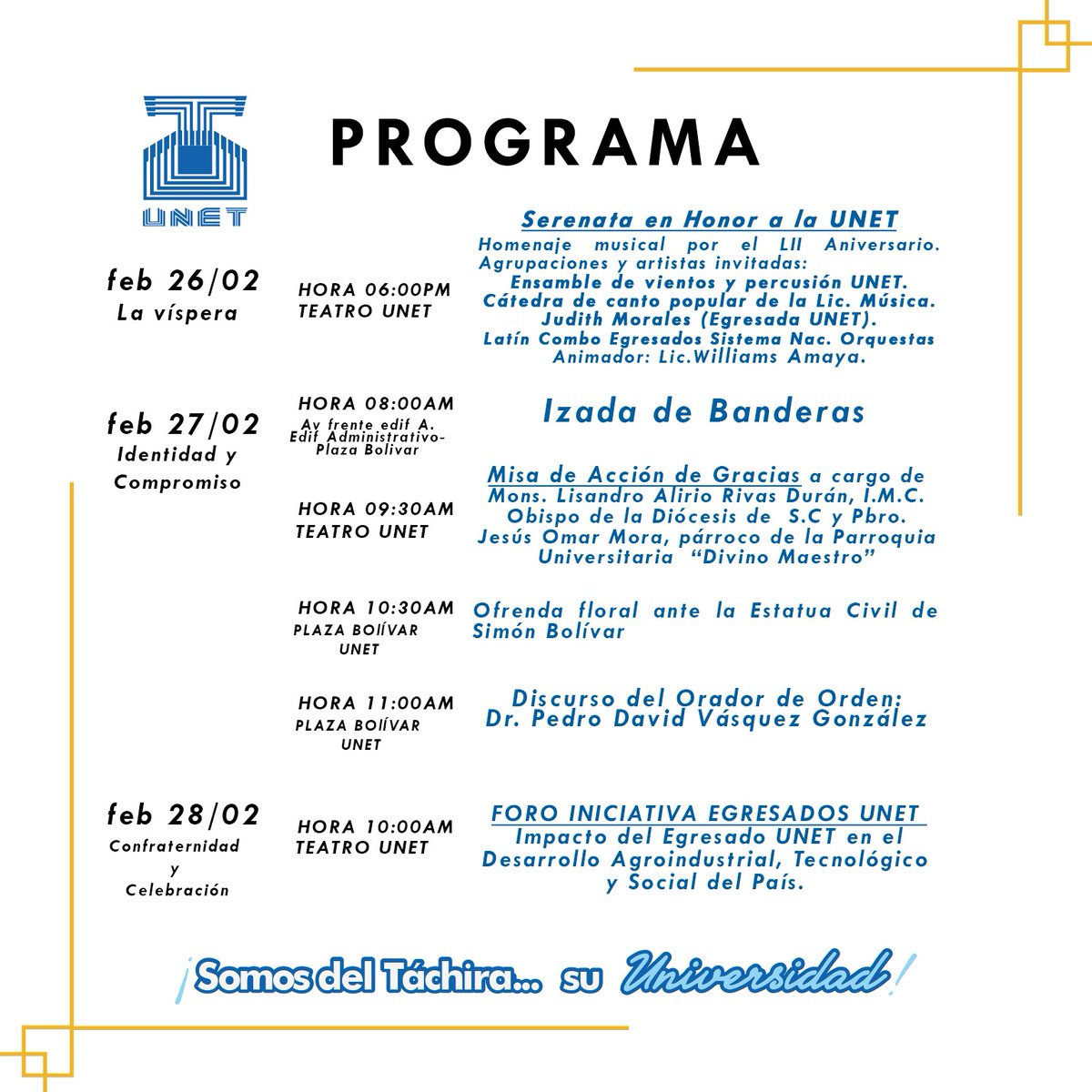 UNET, Somos del Táchira .... Su Universidad