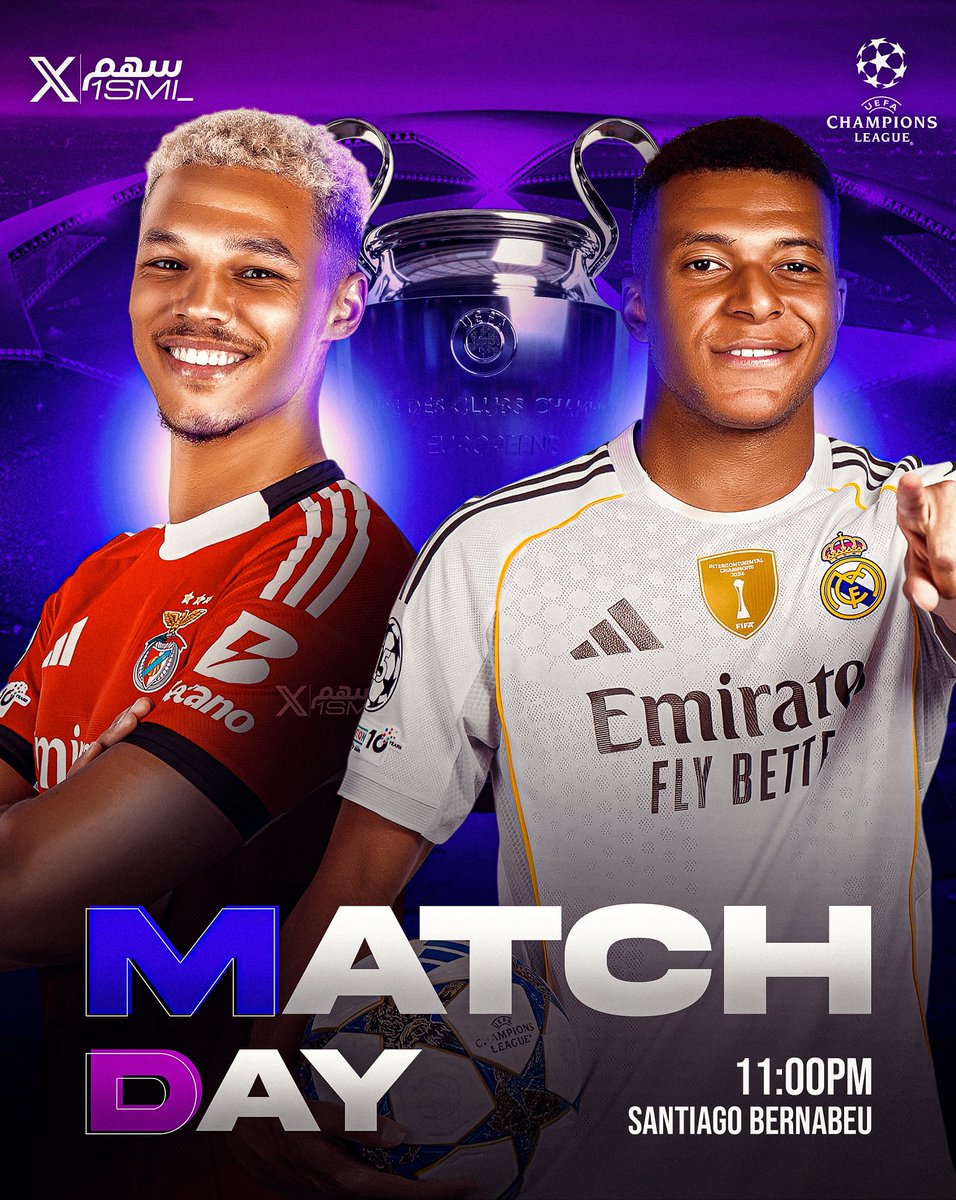 🚨🚨🚨🚨🚨🚨🚨🚨🚨🚨🚨🚨🚨🚨

يوم المُباراة .. يوم القمّة .. ليلة كبرى في دوري الابطـال!!

 🇪🇸 ريال مدريد x بـنفـيـكـا 🇵🇹

🏆 دوري أبطال أوروبا — اياب المحلق المؤهل لدور الـ16

🗓️ الاربعاء 25 فبراير

⏰ 11:00 مساء 

📺 Bein HD

🎤 عصام الشوالي 

🏟️ سانتياغو برنابيو 

— من سينتصر؟