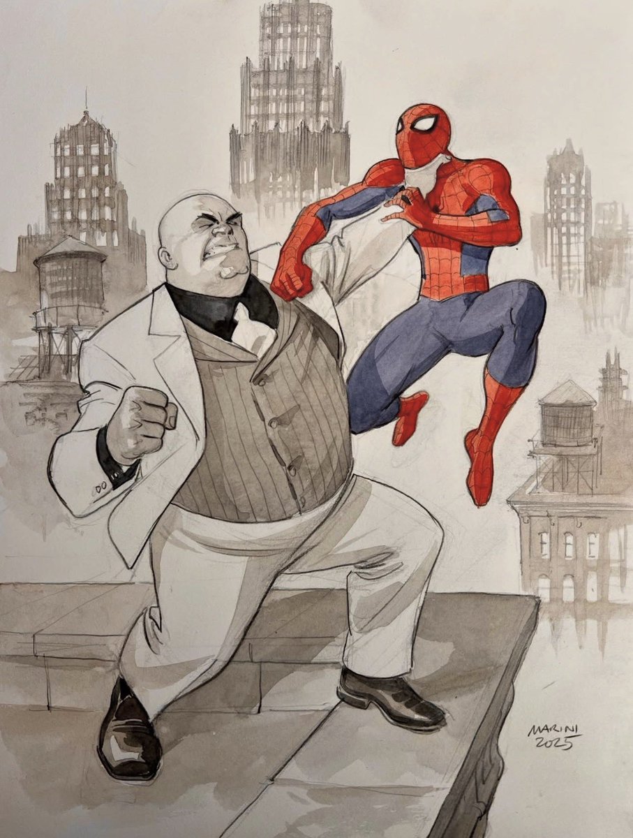 Kingpin vs Spider-Man by Enrico Marini