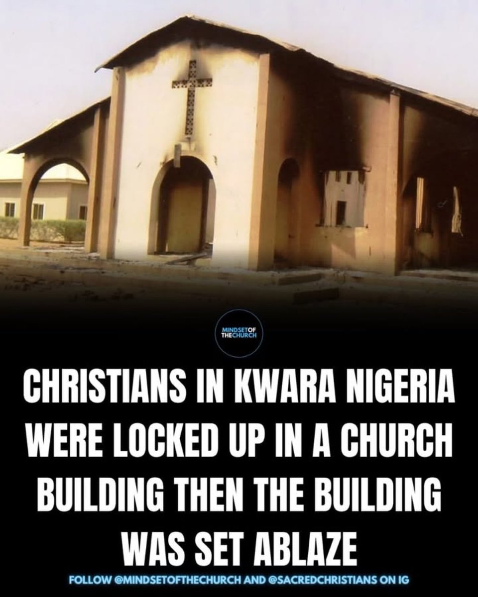Christians in kwara state Nigeria were locked up and set ablaze in a church. 💔 

This gets ZERO coverage and is happening daily for years now. No protests. No black stipes in profiles or flags. No coverage. No media. No help. Why?

We are persecuted for Truth and the Gospel and