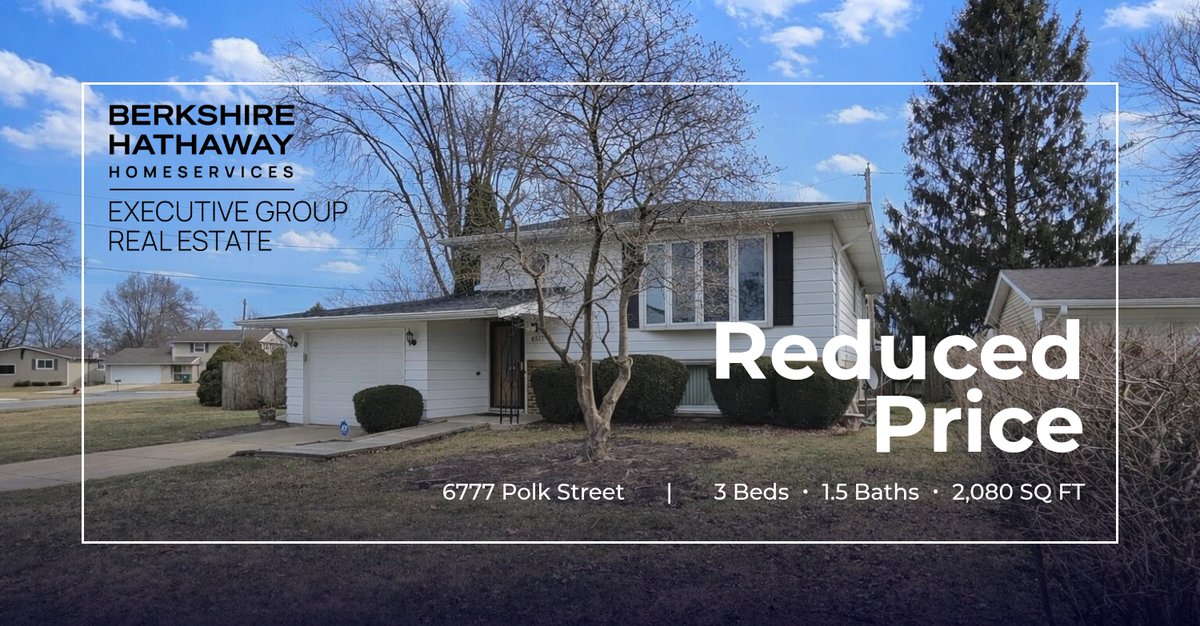 MicheleCivanich's tweet photo. 📍 Reduced Price 📍 This recently reduced home at 6777 Polk Street in Merrillville won't last long, so, don't wait to set up a showing! Reach out here or at (219) 771-1337 for more information!

Michele Civanich, BHHS Executive Gro... https://t.co/8HyFgpXHUU https://t.co/NyiSSONKA9