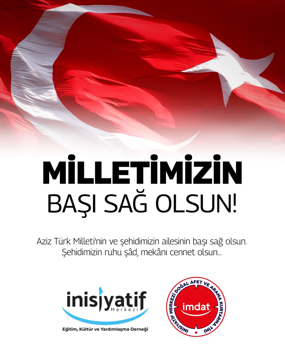 Balıkesir'de düşen F-16 savaş uçağımızda görev yapan pilotumuza Allah'tan rahmet diliyoruz. 

Aziz Türk Milleti'nin ve şehit pilotumuzun ailesinin başı sağ olsun. Aziz şehidimizin ruhu şâd, mekânı cennet olsun... 🇹🇷
