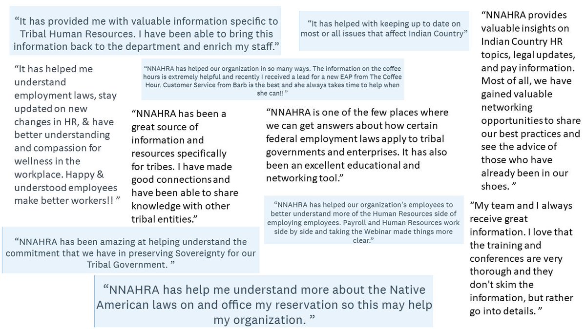 nnahra's tweet image. 🌟 Our members say NNAHRA empowers Tribal HR with education, resources, and connections. 💙 Join us! 🔗 nnahra.org/membership #NNAHRA #TribalHR #NativeLeadership #HRCommunity #NNAHRAMembers #LeadingWithPurpose