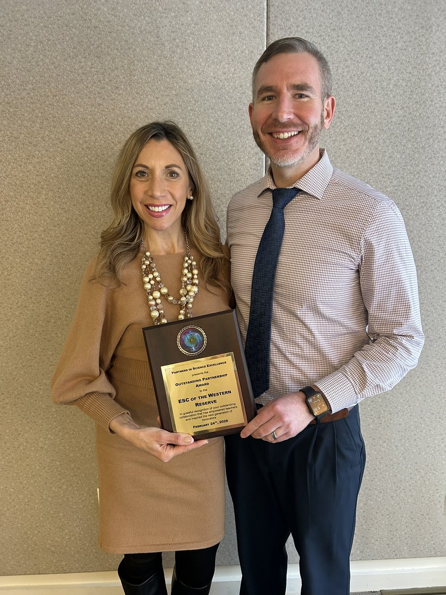 Collaboration is at the heart of everything we do.  ❤️🧪
Receiving the Outstanding Partnership Award at tonight’s Partners in Science Excellence Annual Symposium is a testament to the work being done to bridge gaps and drive innovation in science education.  <a href="/ESCoftheWR/">ESC of the Western Reserve</a>