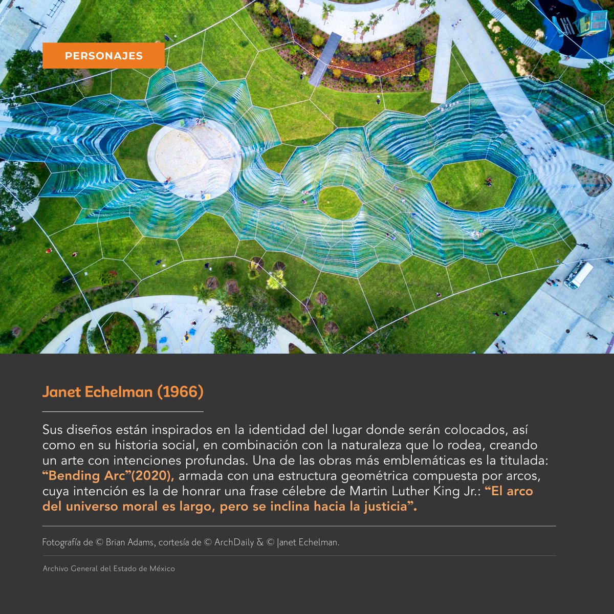 agem_mex's tweet image. En este mes de lucha y resiliencia, “Doblando el arco” de @JanetEchelman condensa la voz y la #JusticiaSocial, con una #obra que se convierte en una #metáfora aérea, donde un arco flexible sugiere que la historia se inclina cuando muchas manos tiran en la misma dirección.
#AGEMÉX