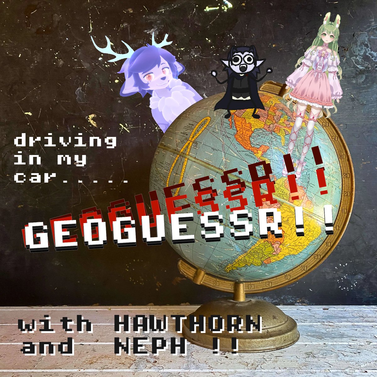 its tuesday again? nooo problem!!

its GEOGUESSR TIME :3 gonna be warming w/some NA maps and then we'll pick up a couple of passengers (<a href="/fawnyglow/">Fawnyglow</a> and <a href="/Nephrite_Dreams/">Neph 💚🐇 EN Vtuber</a> !) for a little road trip :P 

oh, and bring your spare change!! we may go for a maccas run...

>> LIVE NOW!! <<