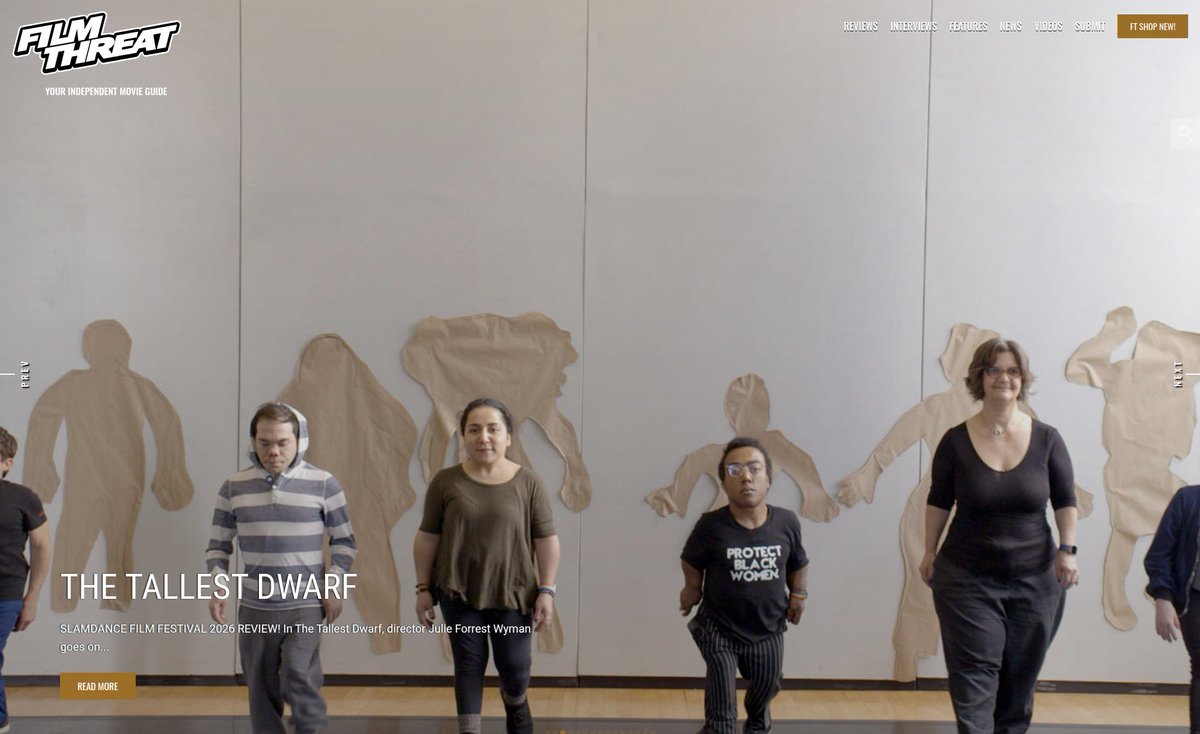 FilmThreat's tweet image. “Wyman embarks on a personal journey that leads her to the Little People of America organization…” Alan Ng looks at the @Slamdance title The Tallest Dwarf.
filmthreat.com/reviews/the-ta… #Slamdance #FilmThreatSlamdance #Slamdance2026