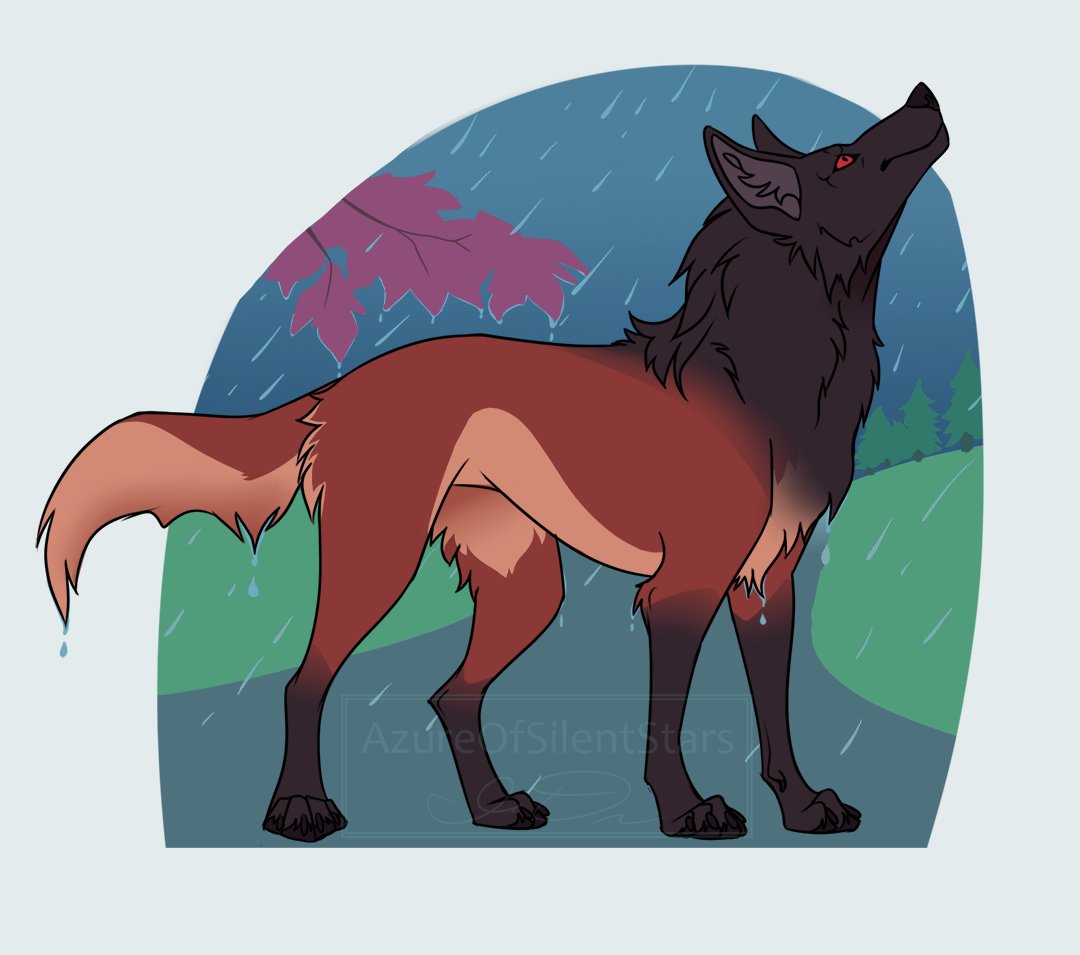 AzureOSS's tweet photo. Another sketch of feral Azure. They're enjoying the rain.
#wolfart #art https://t.co/ahvigVXMWi