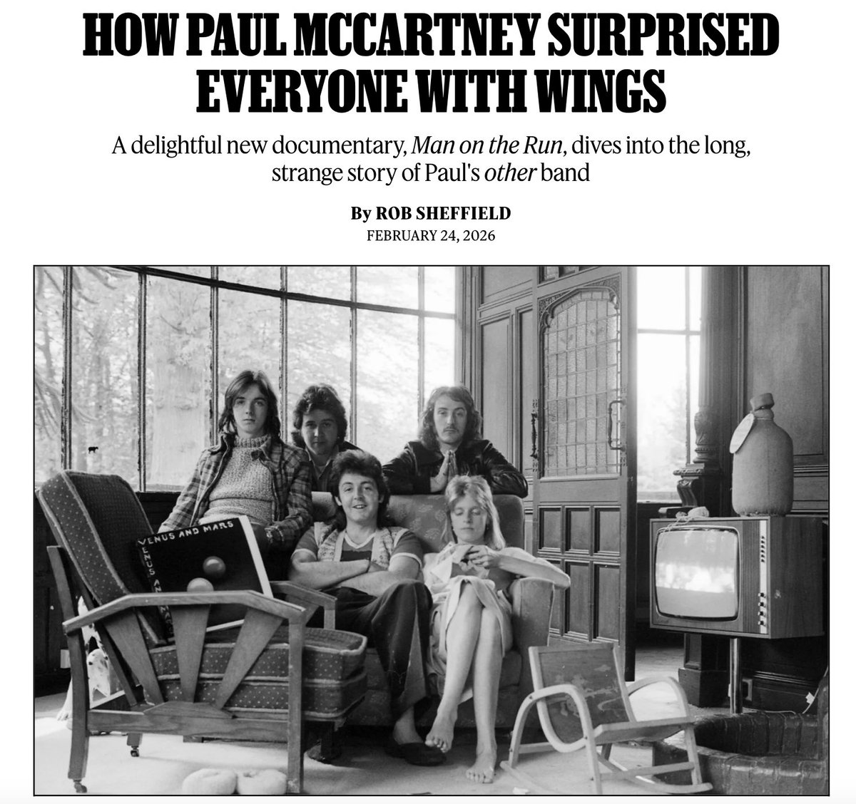 robsheff's tweet photo. My childhood copy of Wings Greatest—one of my first records as a kid. I wrote about the great new Wings doc “Man on the Run” and Paul &amp; Linda’s Excellent Adventure 

https://t.co/Brmhbr87pJ https://t.co/5976gr9LRn