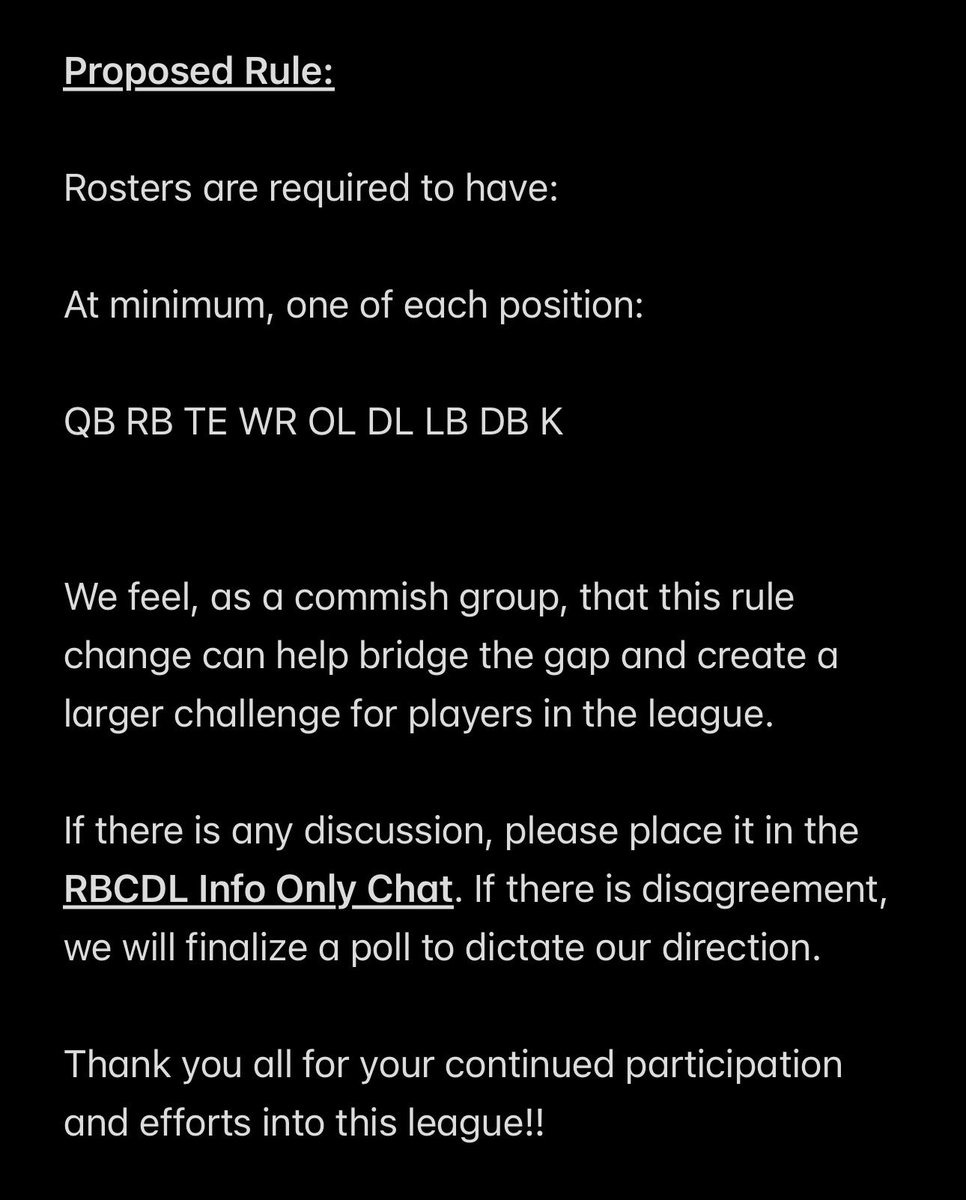 RBCDL Commish tweet media