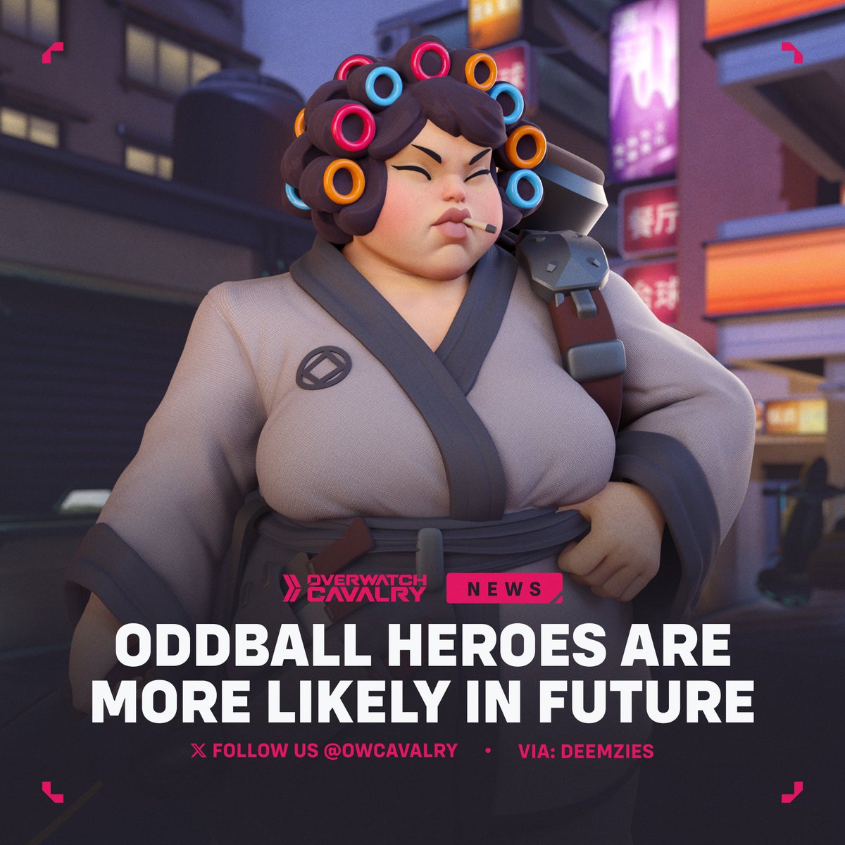 More oddball heroes likely in #Overwatch 👀

While talking with <a href="/DeemziesTV/">Deemzies</a>, Alec Dawson said the response to Jetpack Cat has been amazing and that it helps them think about what sort of heroes they want to do in the future. 

Who else would like to see Mama Hong? 🔪
